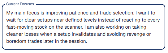 Current focuses Session Note